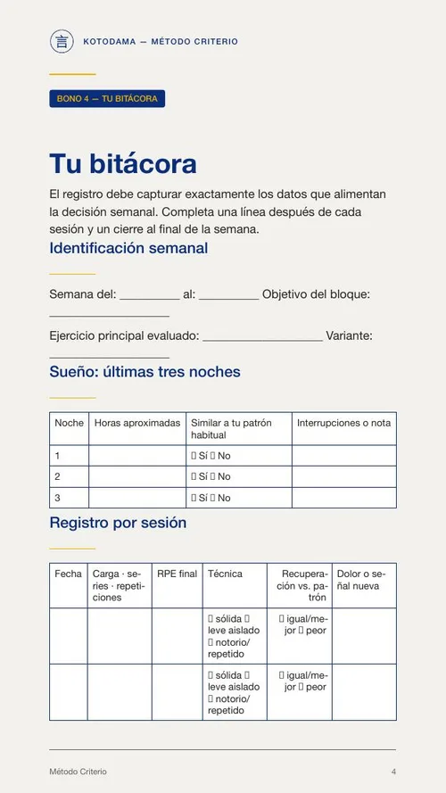Tu semana, por escrito