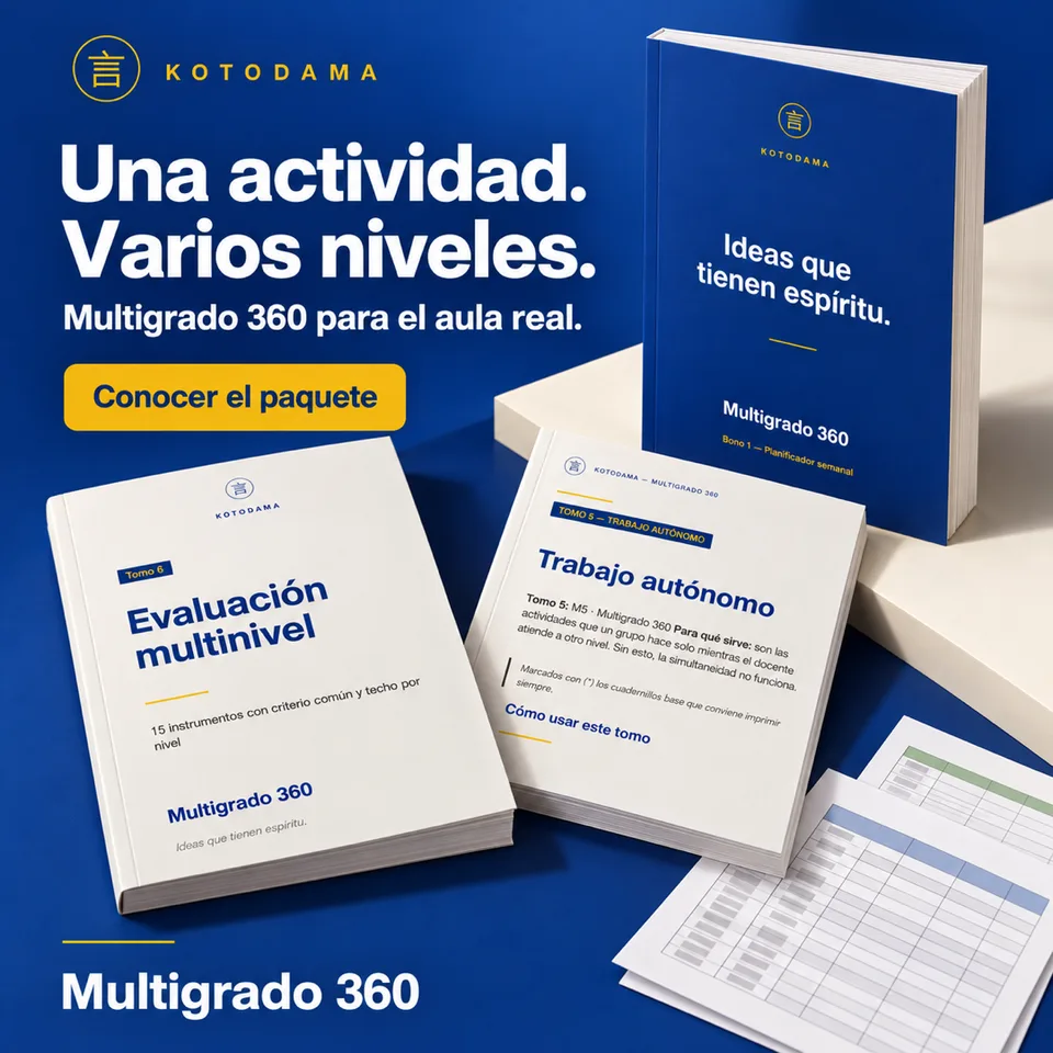 Mockup de Multigrado 360 con secuencias, trabajo autónomo y evaluación multinivel.