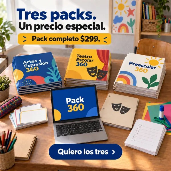 Mockup del Pack Preescolar, Artes, Expresión y Teatro 360.
