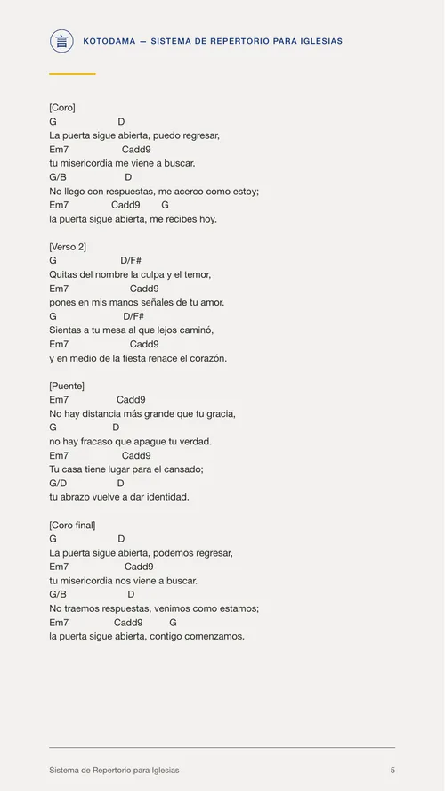 Una ficha con canción y contexto