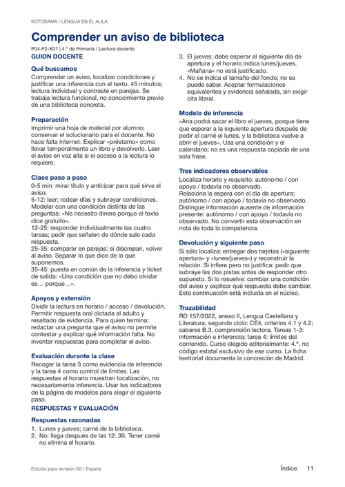 Comprender un aviso: guía y modelo