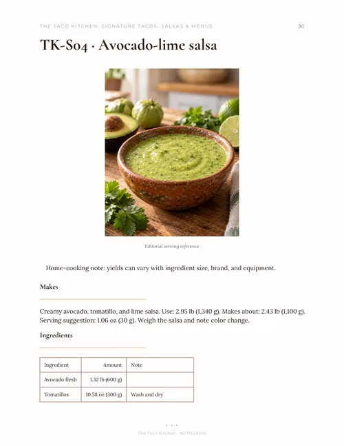 Complete menu planning