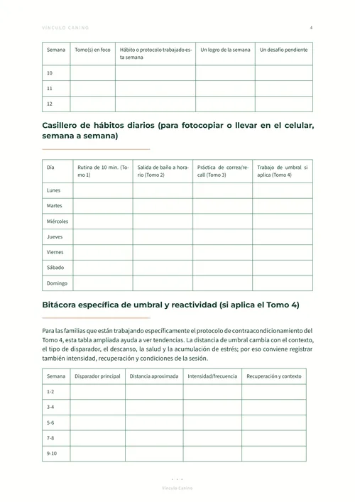 Registrar durante 12 semanas